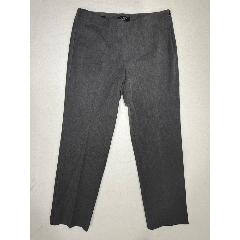 Talbots Classic Side Zip Dress Pants Charcoal Grey Heathered Petite 12P NWT